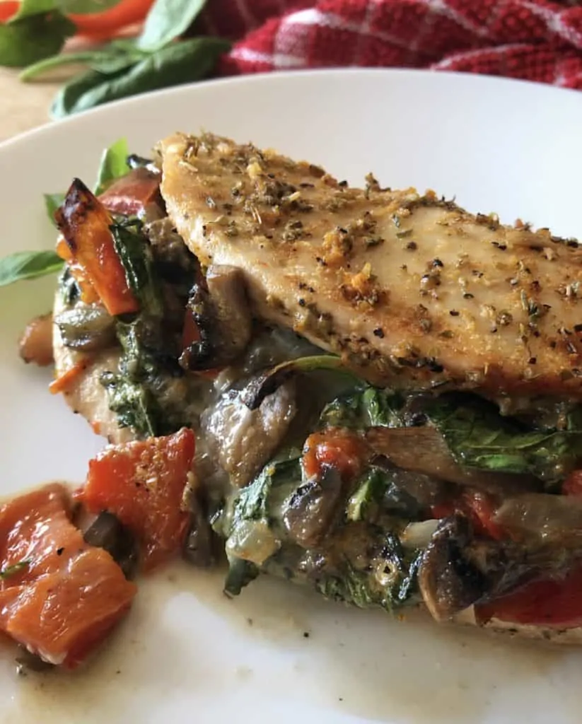 stuffed chicken breast with spinach and tomato