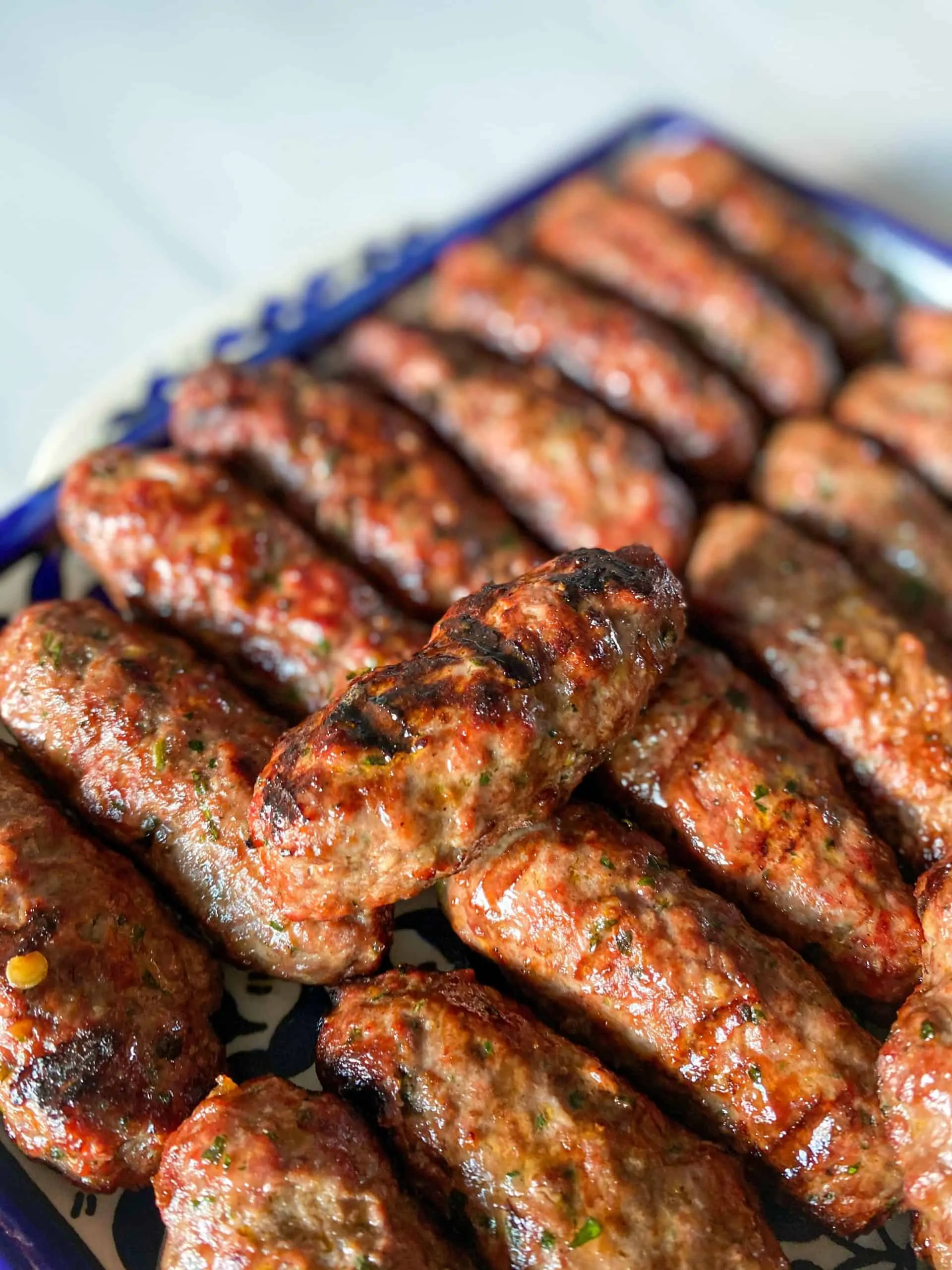 close up of charred Beef Kofta Kebab