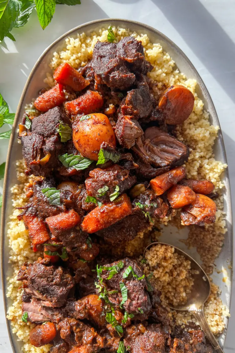 close up of lamb tagine